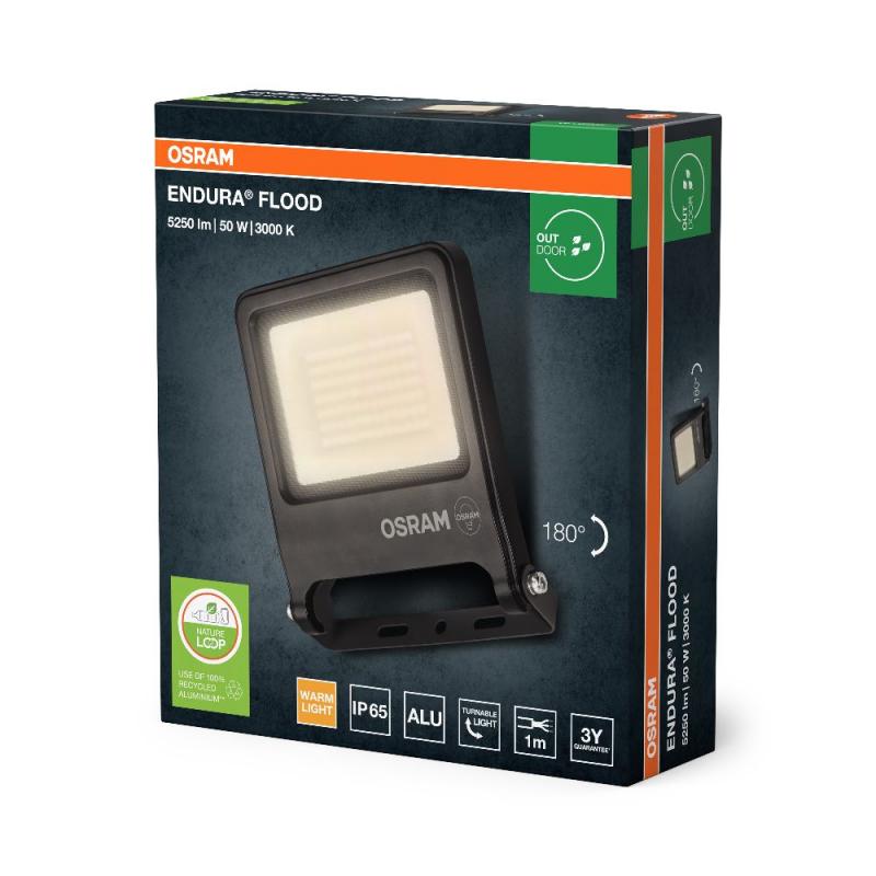 Osram LED  Endura Außen Fluter 50W 3000K warmweißes Licht IP65 dunkelgrau