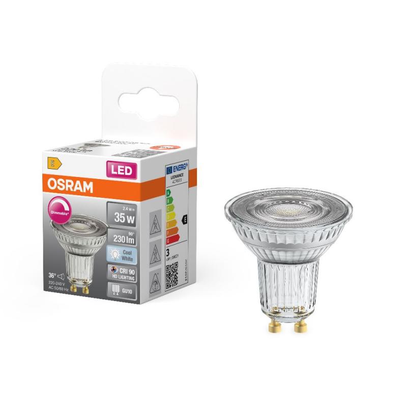 6er Pack OSRAM Superstar GU10 LED Strahler PAR16 36° Abstrahlwinkel 2,4W wie 35W neutralweiß dimmbarer Reflektor 90Ra