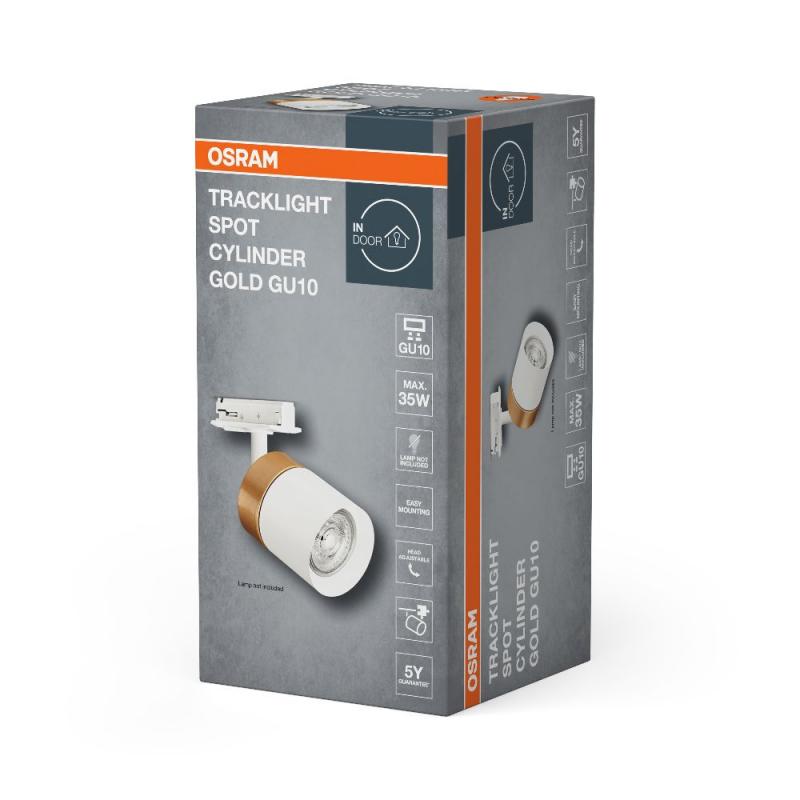 OSRAM 1-Phasen Schienen Leuchtkopf Tracklight Spot Mini Cylinder GU10 Gold/Weiß