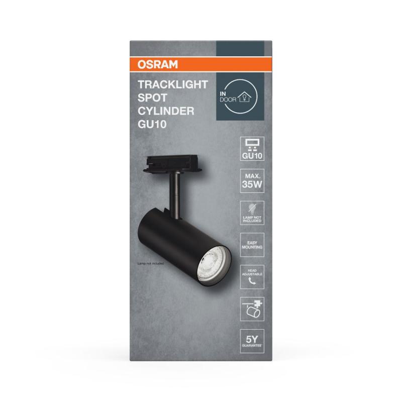 OSRAM 1-Phasen Schienen Leuchtkopf Tracklight Spot Cylinder GU10 schwarz