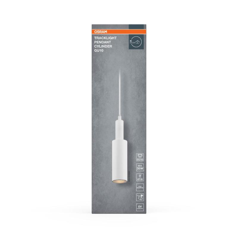 OSRAM 1-Phasen Schienen Pendelleuchte Tracklight Pendant Cylinder GU10 weiß