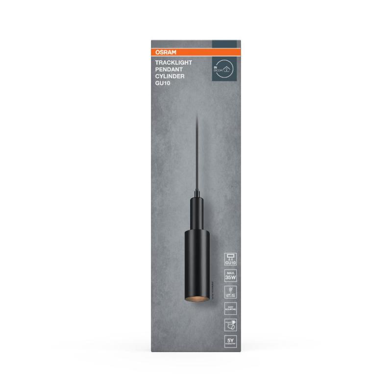 OSRAM 1-Phasen Schienen Pendelleuchte Tracklight Pendant Cylinder GU10 schwarz