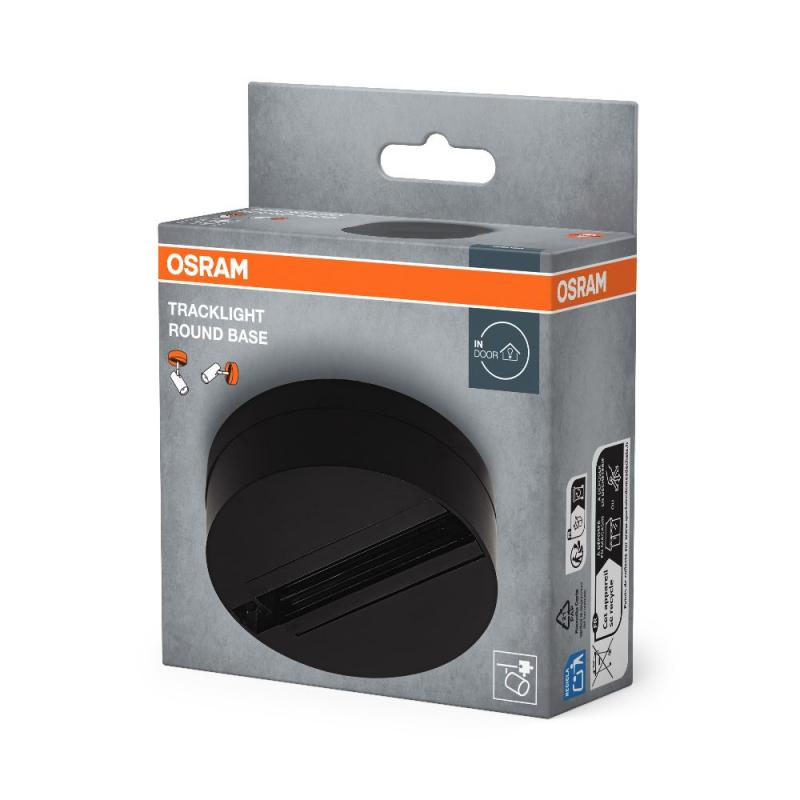 Osram 1-Phasen Schiene Tracklight Round Base Basisstation für Leuchtkopf Schwarz