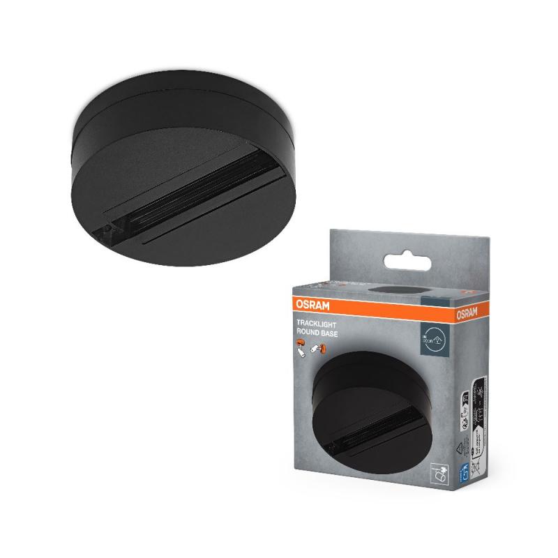 Osram 1-Phasen Schiene Tracklight Round Base Basisstation für Leuchtkopf Schwarz