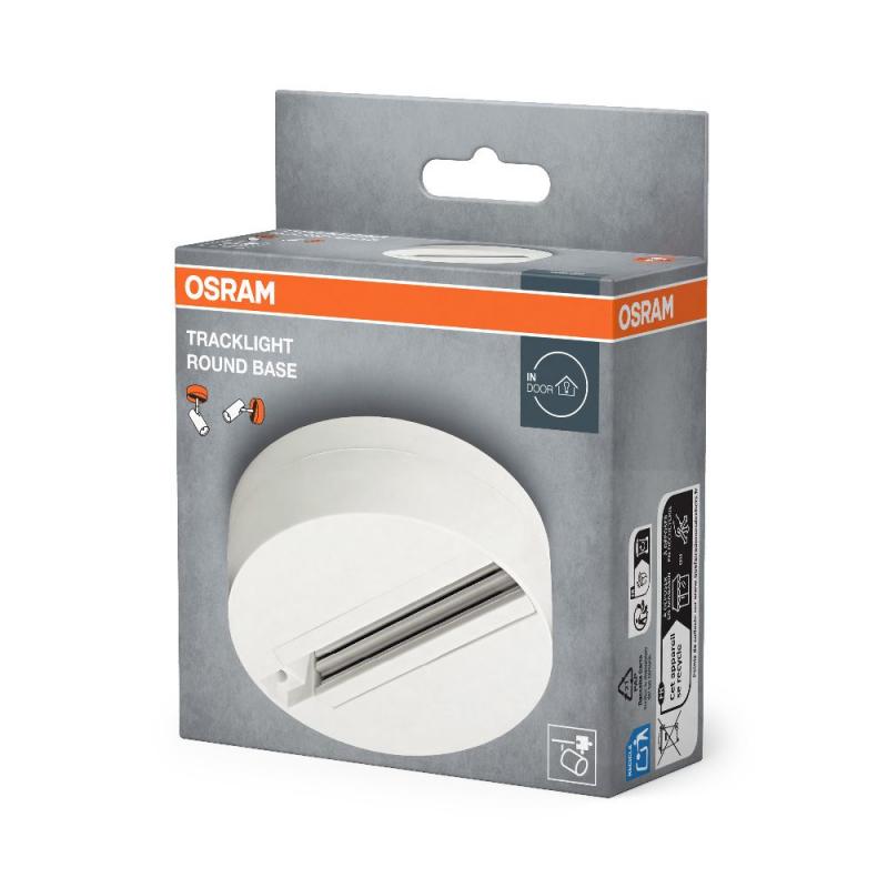 Osram 1-Phasen Schiene Tracklight Round Base Basisstation für Leuchtkopf Weiß