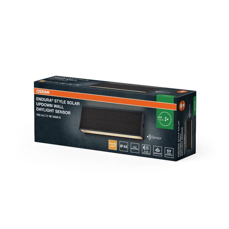 OSRAM ENDURA Style Solar Daylight Sensor Wandleuchte UpDown IP54 Dunkelgrau