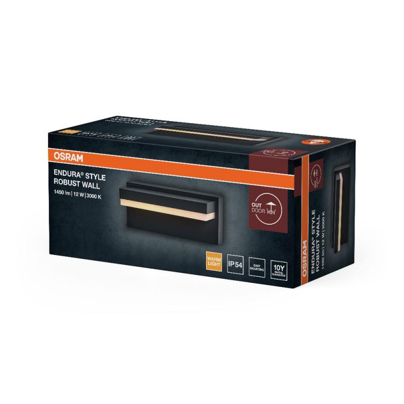 OSRAM ENDURA Style Robust Wandleuchte 12W IP54 Dunkelgrau
