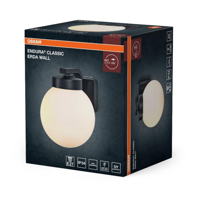 OSRAM ENDURA Classic Erda Wandleuchte E27 IP54 Dunkelgrau