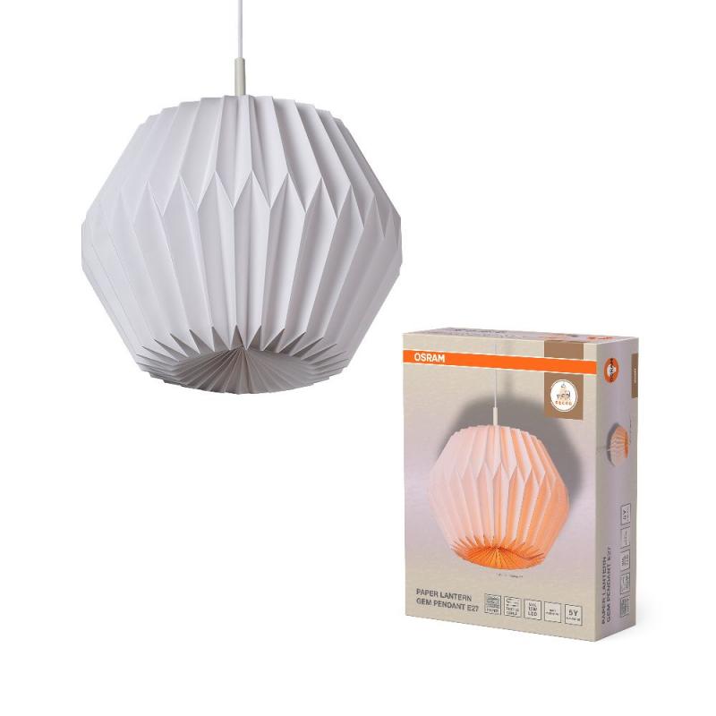 OSRAM Pendelleuchte Decor Paper Lantern Gem - Dünnes, faltbares Papier, das ein warmes und angenehmes Licht im Leben schafft