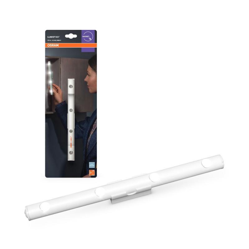 OSRAM Mobile LED-Leuchte in Form eines Lichtbalkens kompakt weiss  - batteriebetrieben, magnetische Befestigung, Klebemontage, kompakt für Innenräume