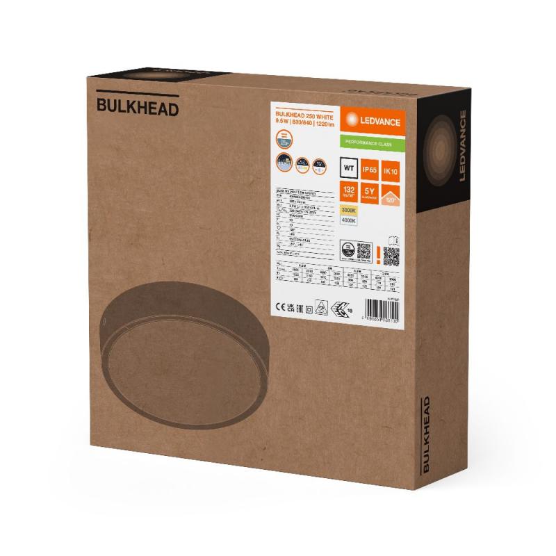 LEDVANCE LED Decken- und Wandleuchte BULKHEAD - BLKH RD 250 P 9.5W ML 83040 WT