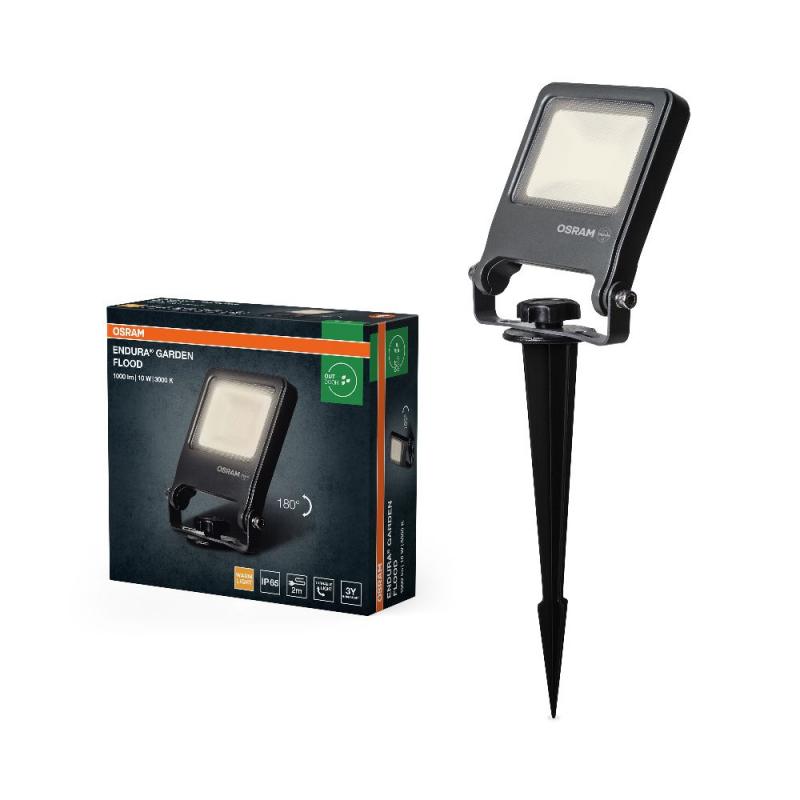OSRAM 4099854585838 ENDURA Garden Flood Erdspießstrahler 10W 3000K IP65 Dunkelgrau