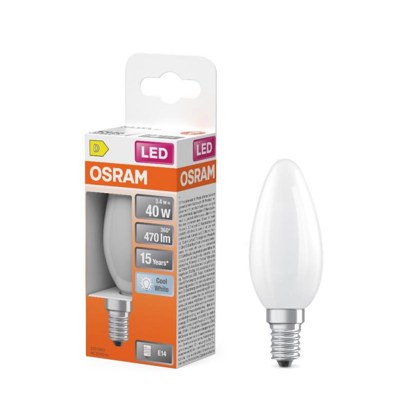 OSRAM E14 LED Star Classic B 40 Lampe matt 3,4W wie 40W neutralweißes Licht