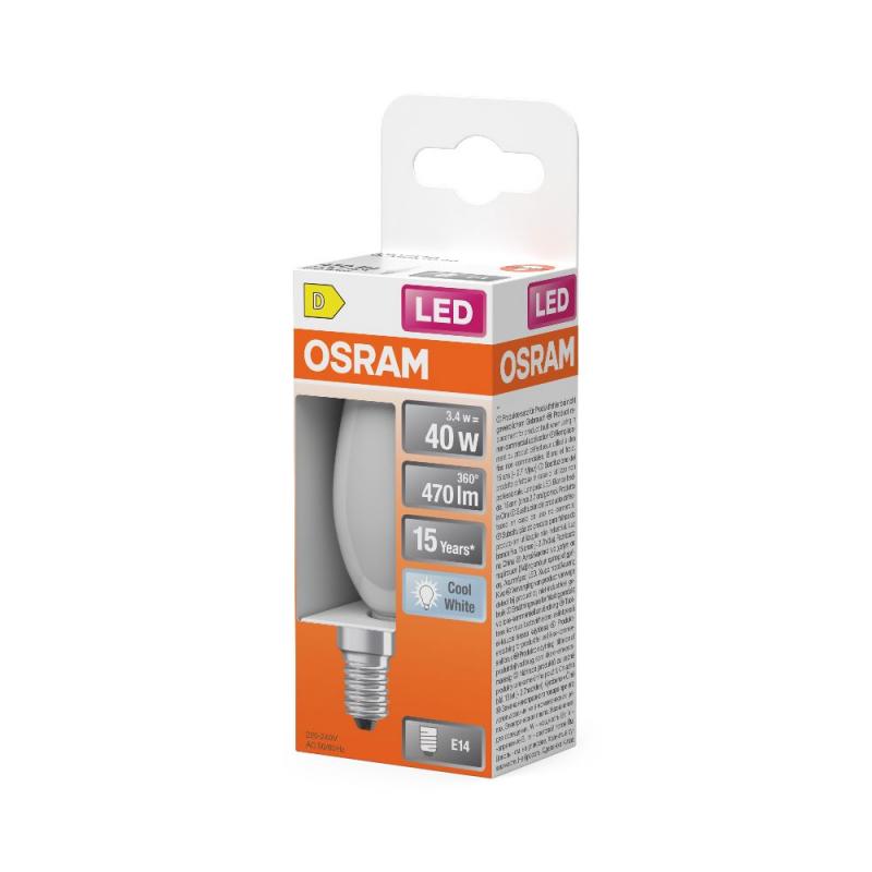 OSRAM E14 LED Star Classic B 40 Lampe matt 3,4W wie 40W neutralweißes Licht