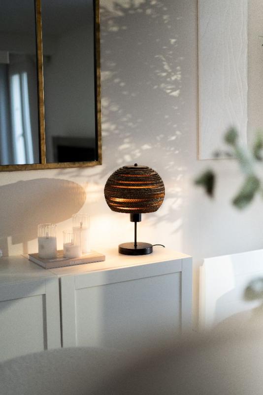 OSRAM Tischleuchte BALL, braun, Höhe 39 cm,  aus Wellpappe