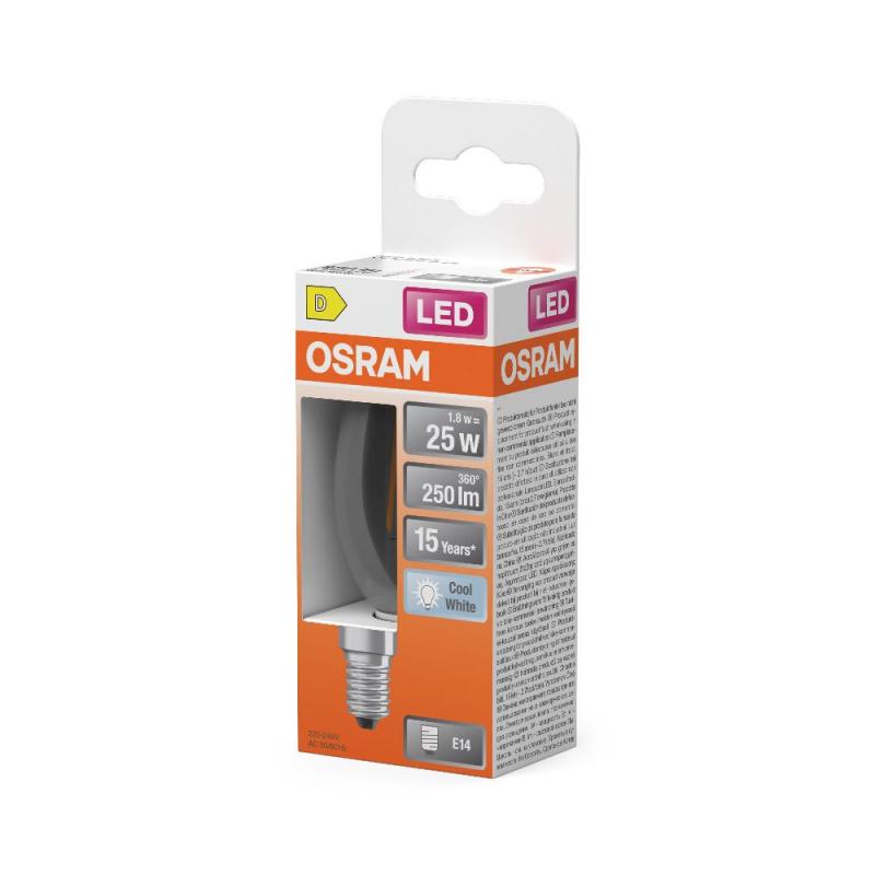 OSRAM E14 LED Star Classic B 25 Filament Kerzenlampe 1.8W wie 25W neutralweißes Licht
