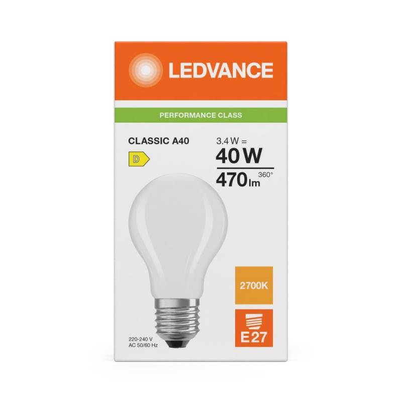 Ledvance E27 Retrofit CLASSIC LED Lampe matt 3.4W wie 40W 2700K warmweiß