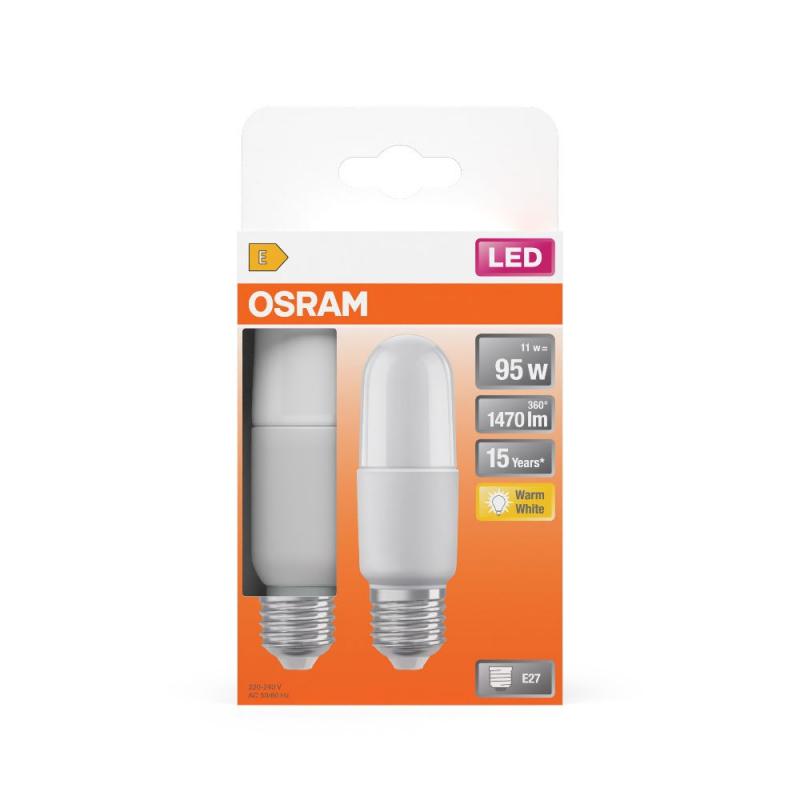 2er Set OSRAM E27 LED Star Classic Stick 11W warmweiß 1470lm matt – Ersatz für 95W
