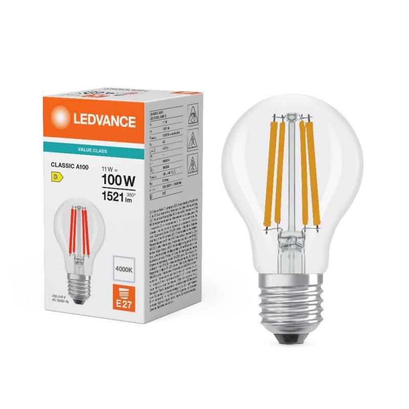 Ledvance E27 CLASSIC Filament LED Lampe klar 11W wie 100W 4000K neutralweiß