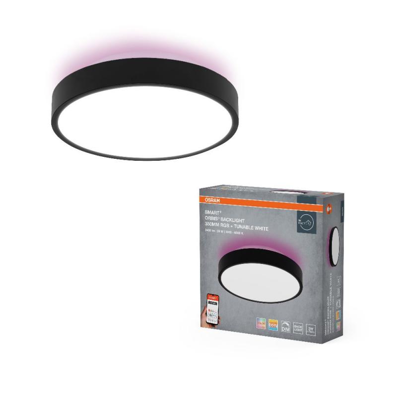 Osram Deckenleuchte SMART+ Wifi Orbis Backlight Schwarz 350mm Tunable White & RGBW