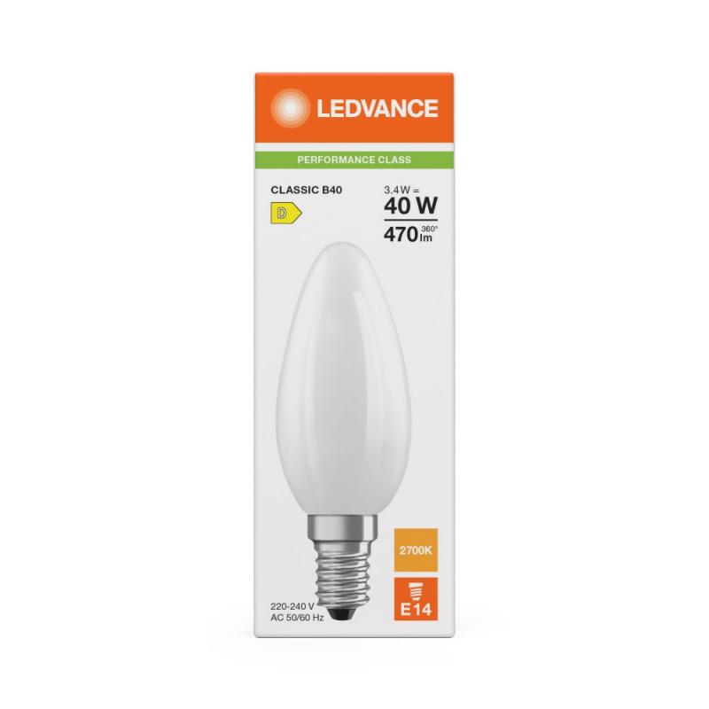 Ledvance E14 LED Lerzen Lampe B40 matt 3,44W wie 40W 2700K warmweißes Licht