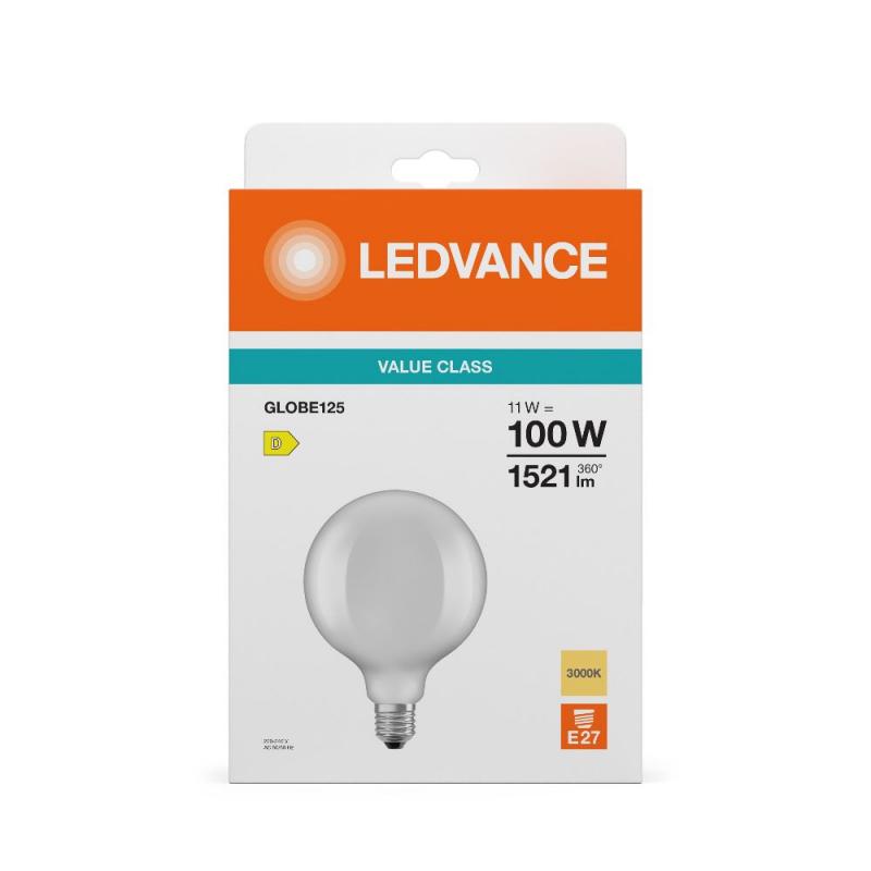 Ledvance E27 LED Kugellampe Globe 125 Classic matt 11W wie 100W 3000K warmweißes Licht