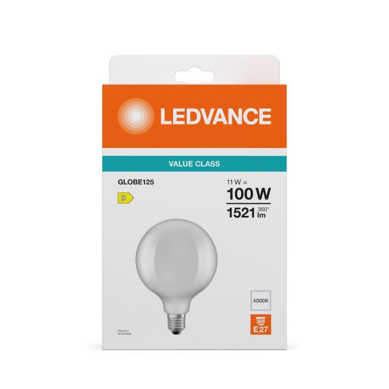 Ledvance E27 LED Kugellampe Globe 125 Classic matt 11W wie 100W 4000K neutralweißes Licht