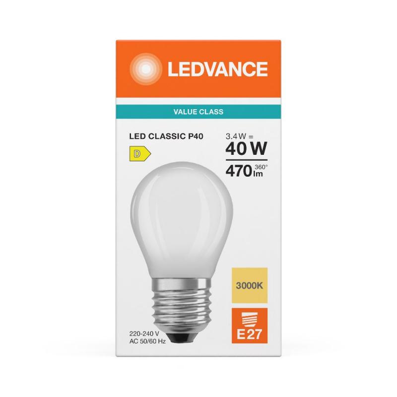 Ledvance E27 matte LED Lampe Classic P 40 4,2W wie 40W 3000K warmweißes Licht