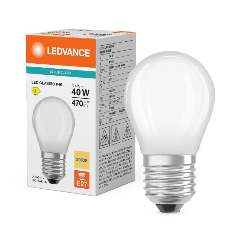 Ledvance E27 matte LED Lampe Classic P 40 4,2W wie 40W 3000K warmweißes Licht