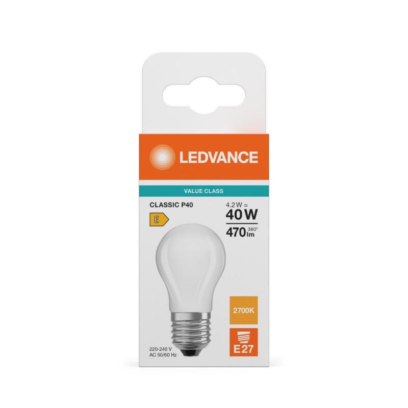 Ledvance E27 matte LED Lampe Classic P 40 4,2W wie 40W 2700K warmweißes Licht