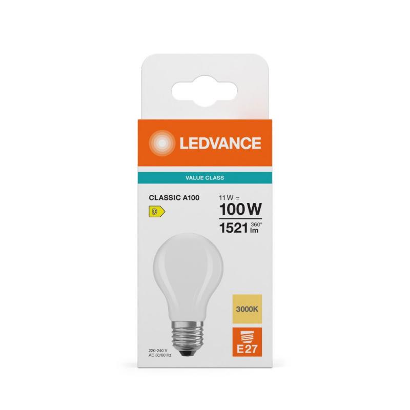 Ledvance E27 CLASSIC Frosted LED Lampe 11W wie 100W 3000K warmweiß