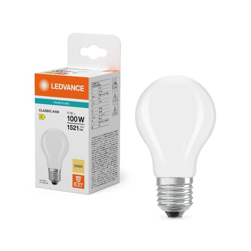Ledvance E27 CLASSIC Frosted LED Lampe 11W wie 100W 3000K warmweiß