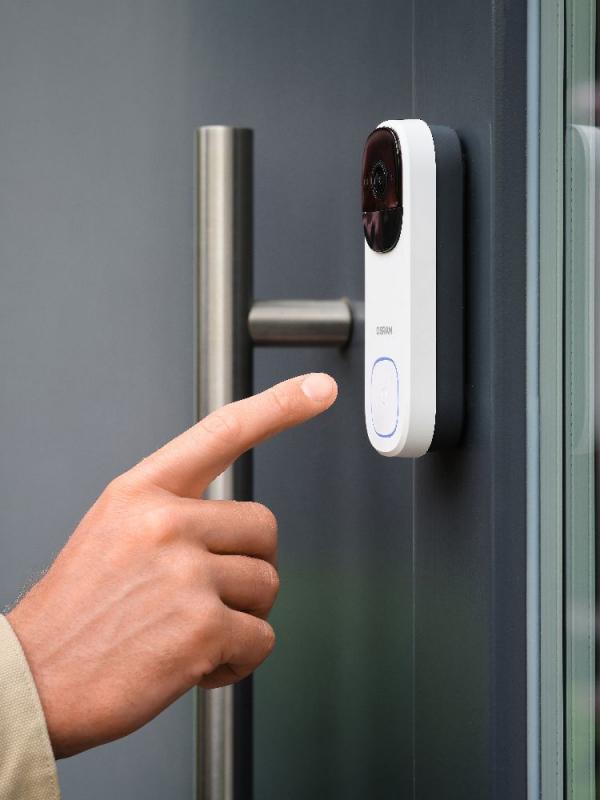 OSRAM SMART+ Smart Home WLAN-Türklingel mit Kamera, 2K, Akku, IP66, Weiß
