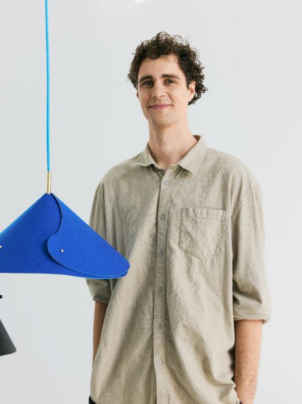 OSRAM Pendelleuchte Decor Flip in Blau Ø 50 cm - Auffällige Leuchte aus Filz mit E27 Fassung