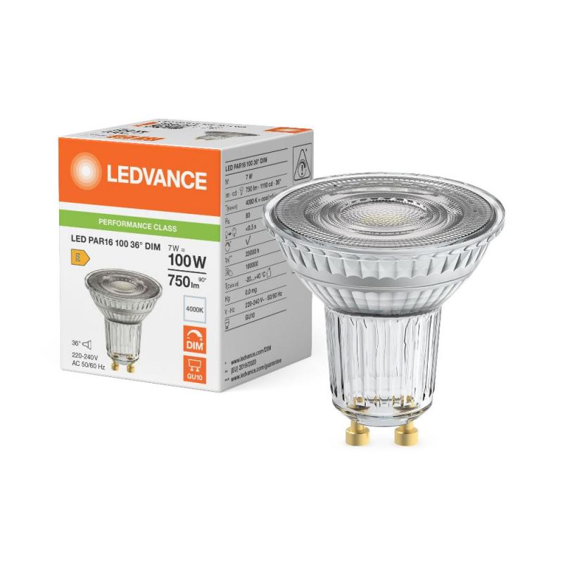Ledvance GU10 PAR16 Reflektor 36° 7W wie 100W dimmbarer neutralweißer Strahler 4000K