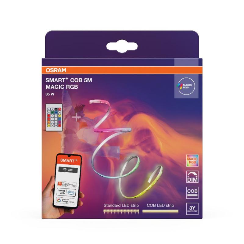 5M OSRAM Smart+ Wi-Fi Flex LED-Streifen COB Magic RGB Remote Control Indoor IP20