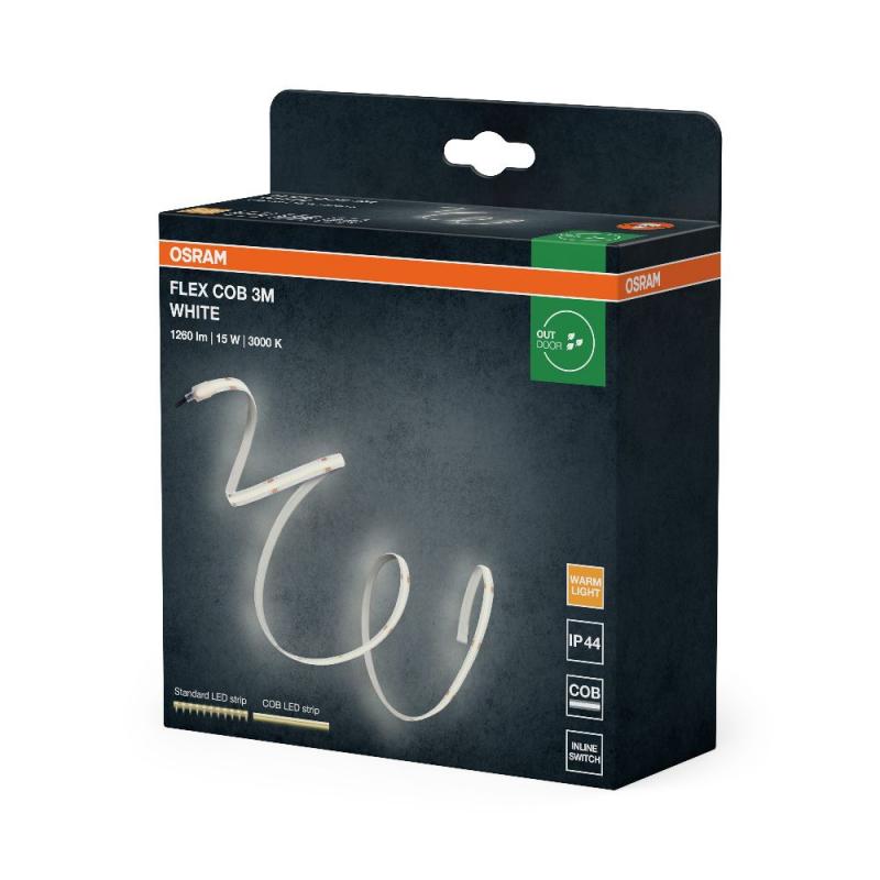 3M Osram Outdoor Flex COB LED-Streifen IP44 - warmweißes Licht, COB-Technologie, homogene Lichtverteilung, lange Lebensdauer, einfache Montage