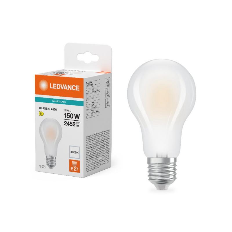 Helle Ledvance E27 CLASSIC Filament LED Lampe matt 17W wie 150W 4000K neutralweiß