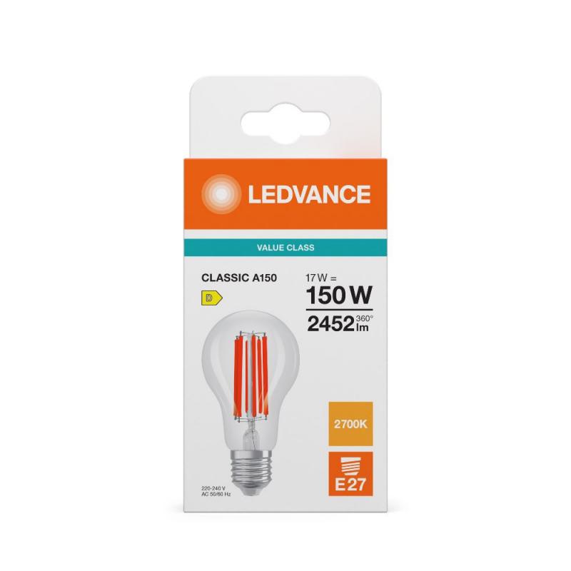 Helle Ledvance E27 CLASSIC Filament LED Lampe klar 17W wie 150W 2700K warmweiß