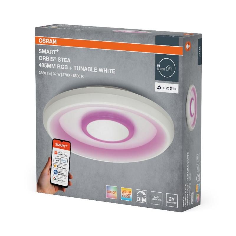 Osram SMART+ Matter WIFI Deckenlampe Orbis Stea 52 cm Deckenlampe RGB Farbwechsel + Tunable White