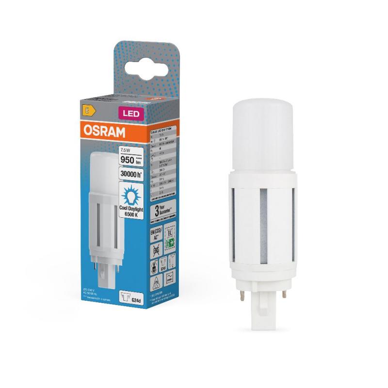 OSRAM DULUX G24D D18 VT EM LED Lampe 2Pin 7,5W wie 18W 6500K kaltweißes Licht KVG