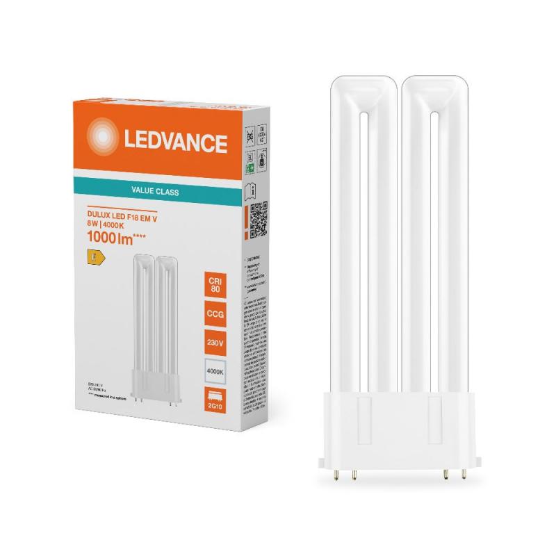 Ledvance DULUX F18 LED 2G10 4Pin 8W wie 18W 4000K neutralweiße Stablampe Kompaktlampe KVG