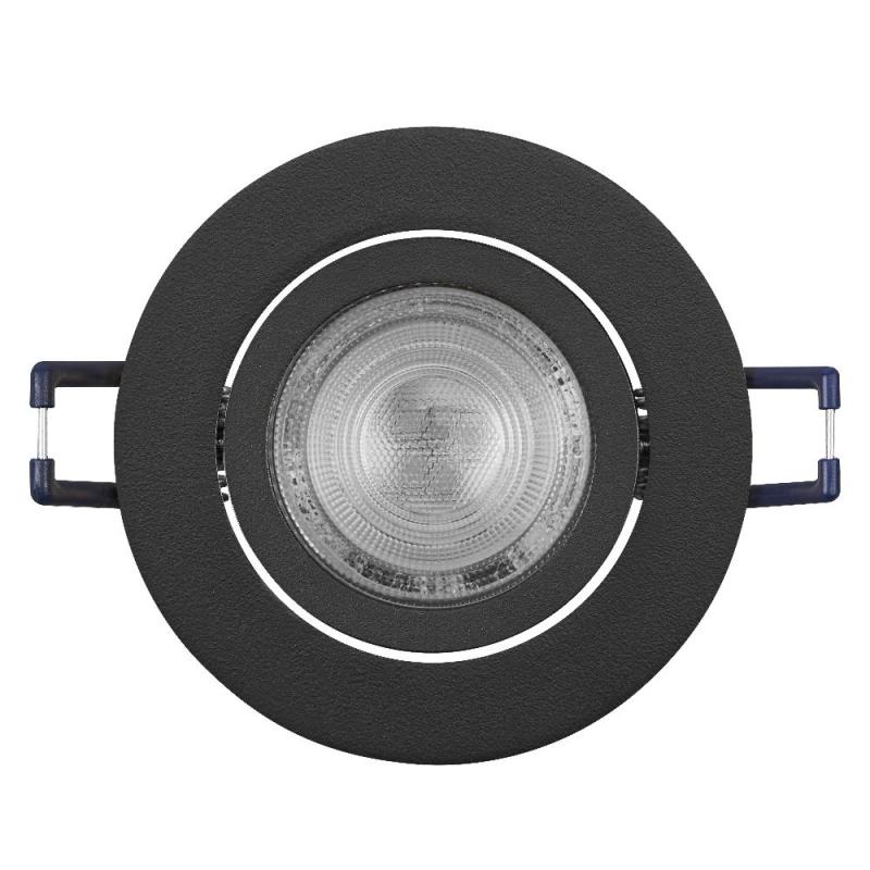 3er Set OSRAM GU10 4,5W LED Spot Set Recess Click Schwarz 2700K IP20 Einbaustrahler -  Einbaudurchmesser 68mm, Einbautiefe 100mm