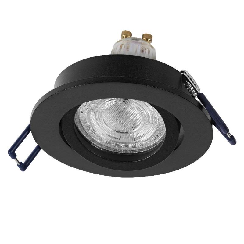 3er Set OSRAM GU10 4,5W LED Spot Set Recess Click Schwarz 2700K IP20 Einbaustrahler -  Einbaudurchmesser 68mm, Einbautiefe 100mm