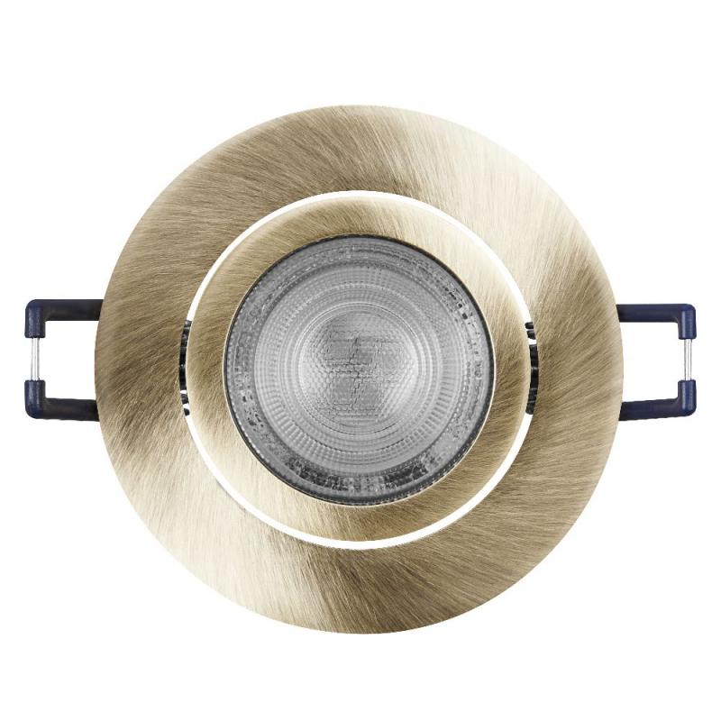 3er Set OSRAM GU10 4,5W LED Spot Set Recess Click Grünes Messing 2700K IP20 Einbaustrahler -  Einbaudurchmesser 68mm, Einbautiefe 100mm