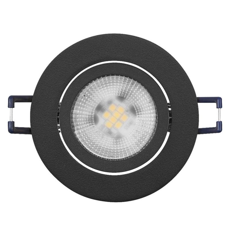 3er Set OSRAM GU10 6W LED Spot Set Recess Click Dim Schwarz 2700K IP20 Einbaustrahler -  Einbaudurchmesser 68mm, Einbautiefe 100mm