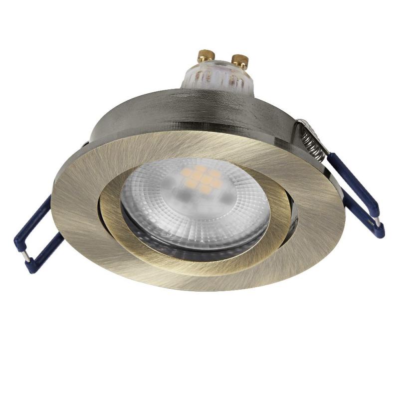 3er Set OSRAM GU10 6W LED Spot Set Recess Click Dim Grünes Messing 2700K IP20 Einbaustrahler -  Einbaudurchmesser 68mm, Einbautiefe 100mm