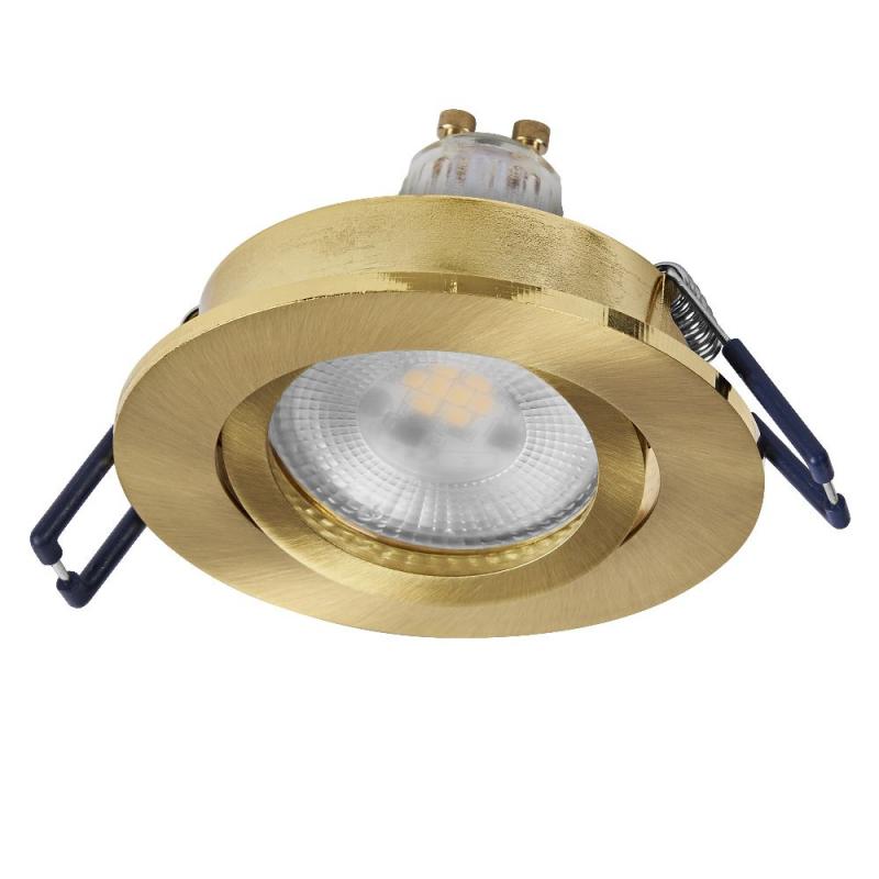 3er Set OSRAM GU10 6W LED Spot Set Recess Click Dim Satin Gold 2700K IP20 Einbaustrahler -  Einbaudurchmesser 68mm, Einbautiefe 100mm