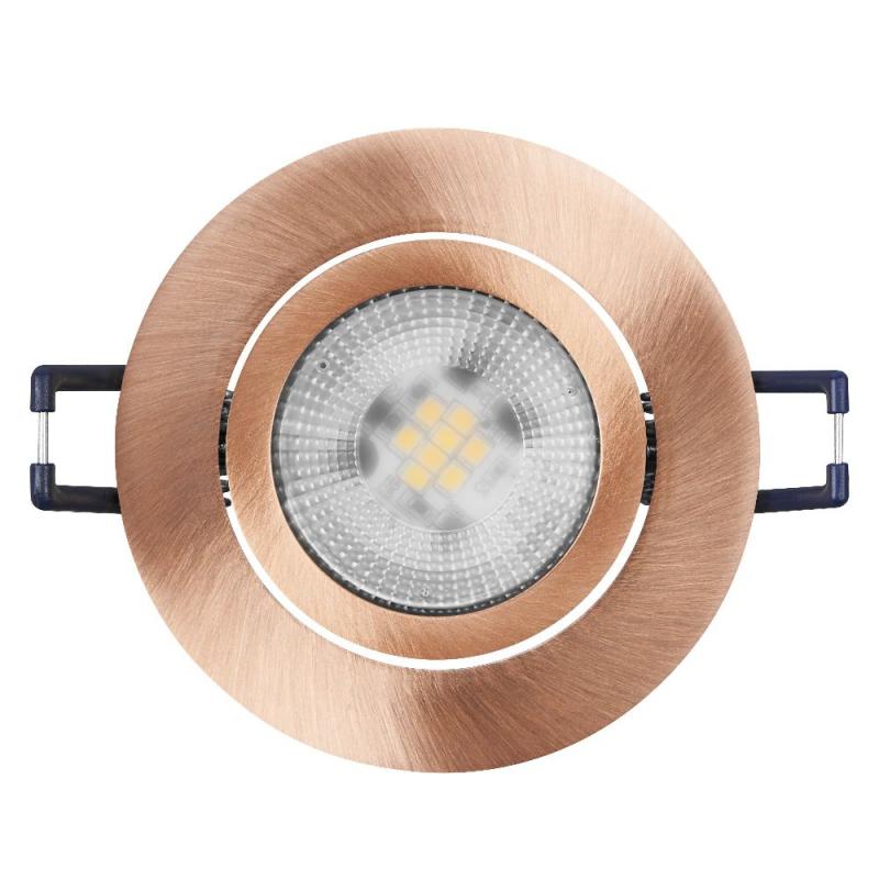 3er Set OSRAM GU10 6W LED Spot Set Recess Click Dim 3er Set Red Brass 2700K IP20 Einbaustrahler -  Einbaudurchmesser 68mm, Einbautiefe 100mm