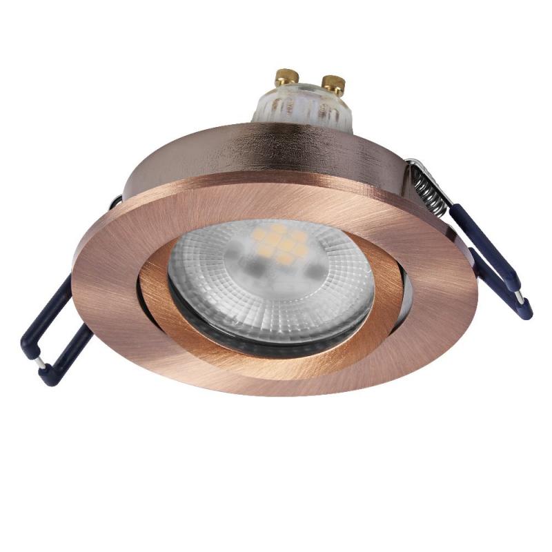 3er Set OSRAM GU10 6W LED Spot Set Recess Click Dim 3er Set Red Brass 2700K IP20 Einbaustrahler -  Einbaudurchmesser 68mm, Einbautiefe 100mm